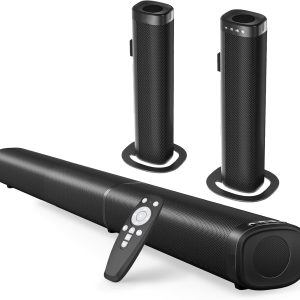 Sound Bar, Sound Bar for Smart TV, 5.3 Bluetooth Sound Bar 2 in 1 Detachable Surround Sound System for TV Home Audio Soundbar Speaker, Sound Bar with 3D Surround Bass Effect