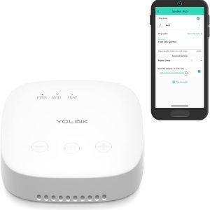 YoLink SpeakerHub - Smart Home Speaker Hub, Plays Tones/Alarms and Your Text-to-Speech Custom Messages, Voice Announcements, Audio Voice Alert, Spoken Alerts, LoRa-Powered ¼ Mile Range, WiFi Required